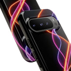 Coque de téléphone vibrante avec motif lumineux abstrait, coque artistique, accessoire technologique moderne, cadeau pour les passionnés de technologie, coque de téléphone personnalisée