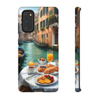 Scène de petit-déjeuner à Venise, étui de téléphone