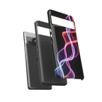 Neon Light Wave Abstract Glow, Phone Case