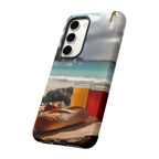 Vue d'un pique-nique sur une plage tropicale, étui pour téléphone