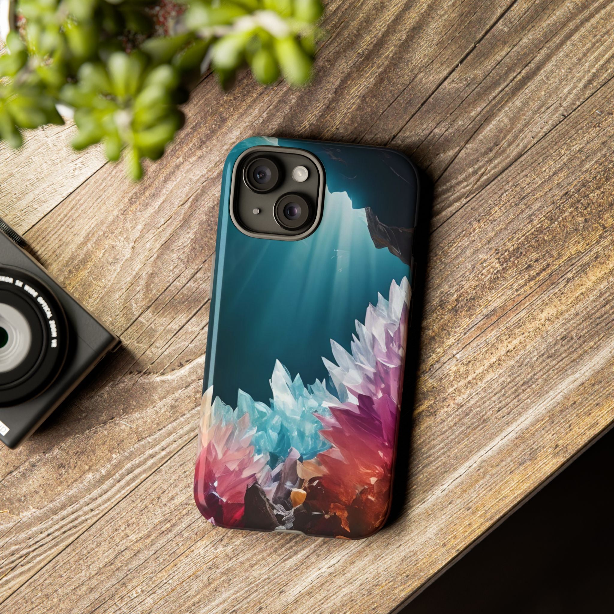 Colorful Crystal Cave Light Beam, Phone Case