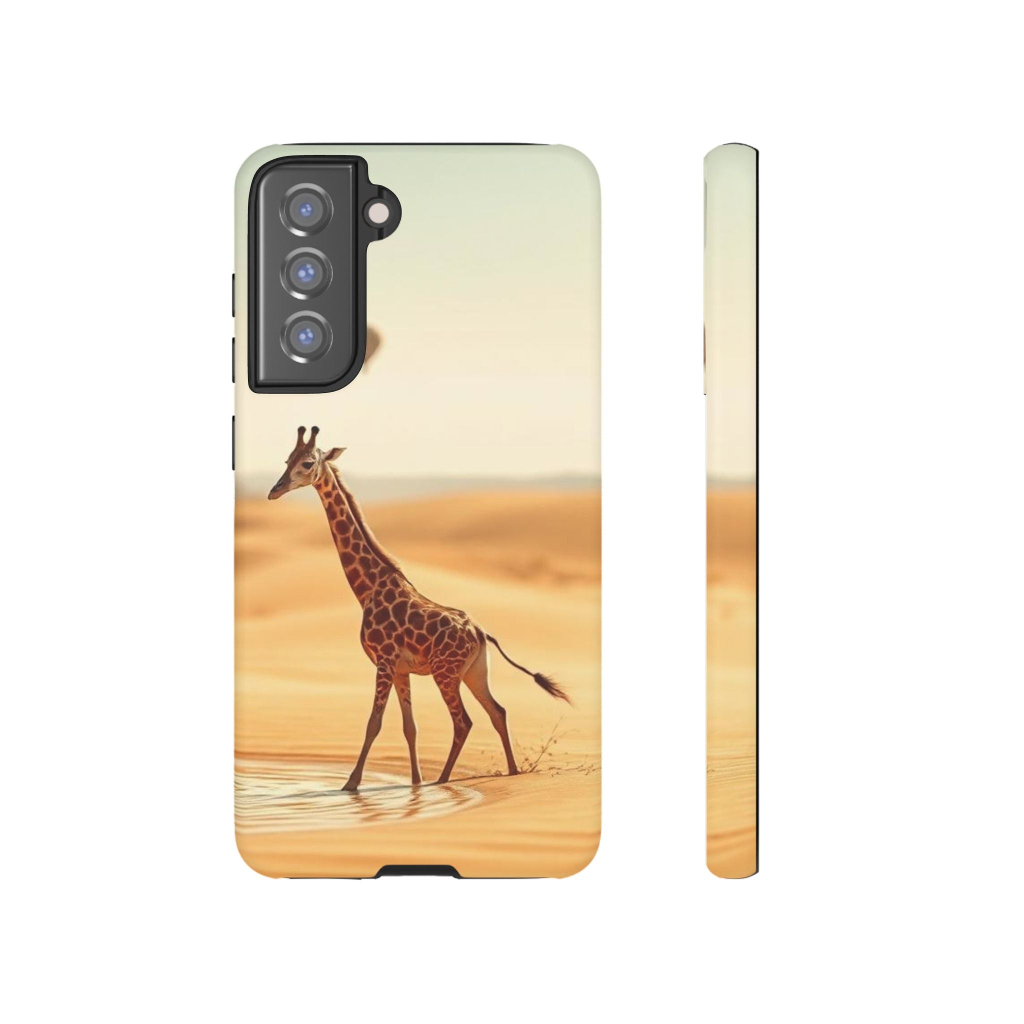 Giraffe Desert Scene, Phone Case
