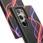 Coque de téléphone vibrante avec motif lumineux abstrait, coque artistique, accessoire technologique moderne, cadeau pour les passionnés de technologie, coque de téléphone personnalisée