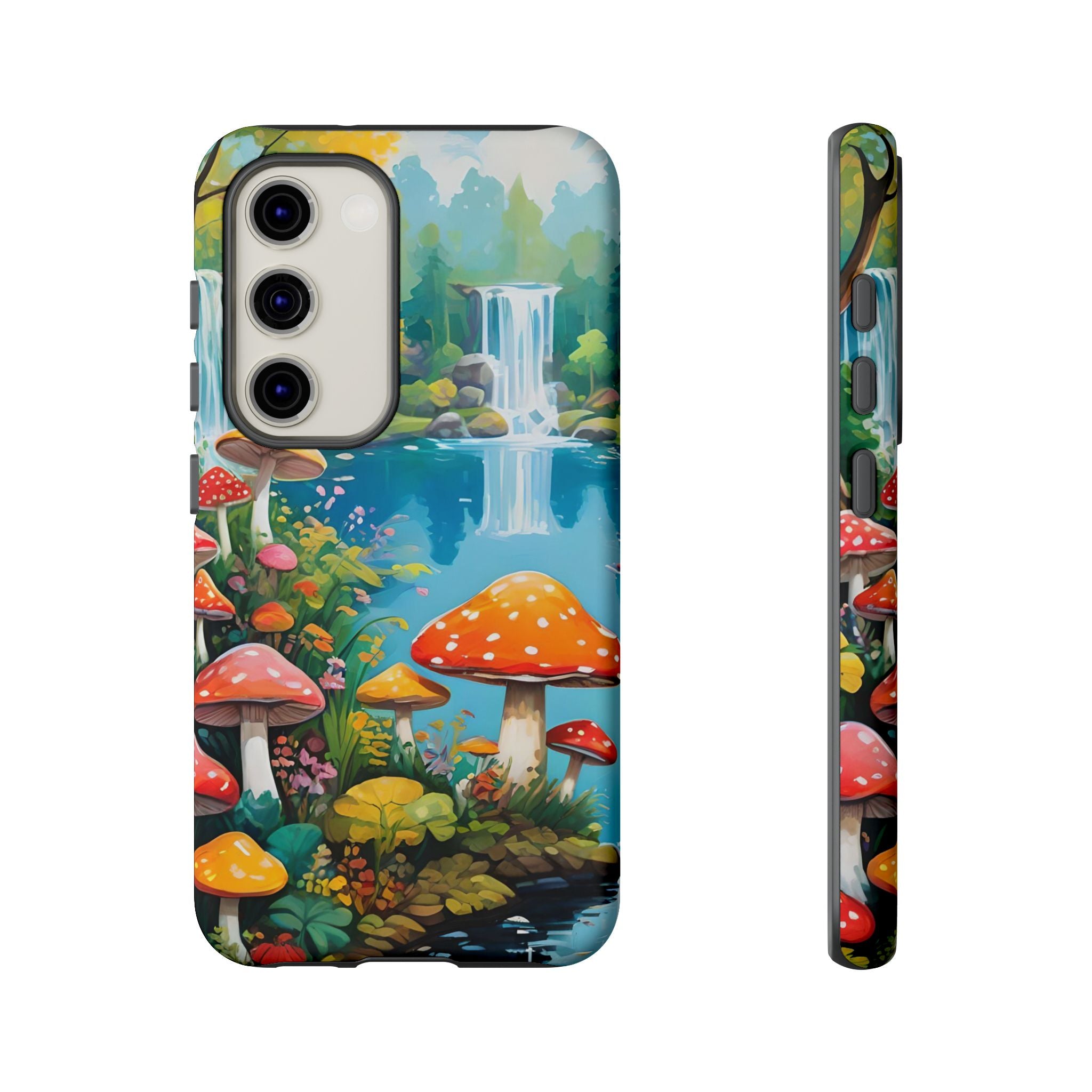 Mushroom Phone Case with Vibrant Nature Scene