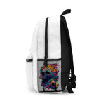 You Shall Not Pass Quote and Flaming Skull, White Backpack
