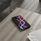 Neon Light Wave Abstract Glow, Phone Case