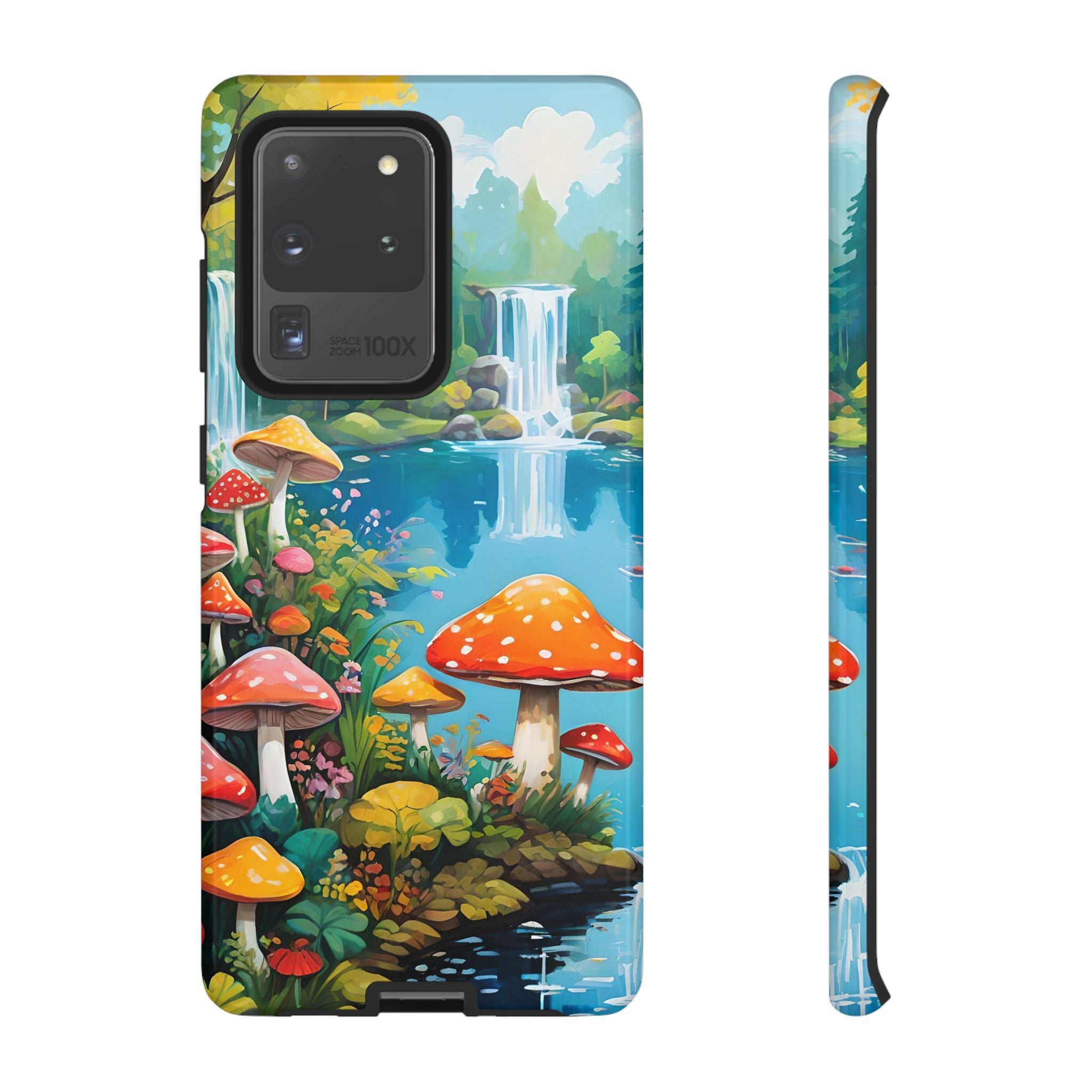 Mushroom Phone Case with Vibrant Nature Scene