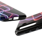 Neon Light Wave Abstract Glow, Phone Case