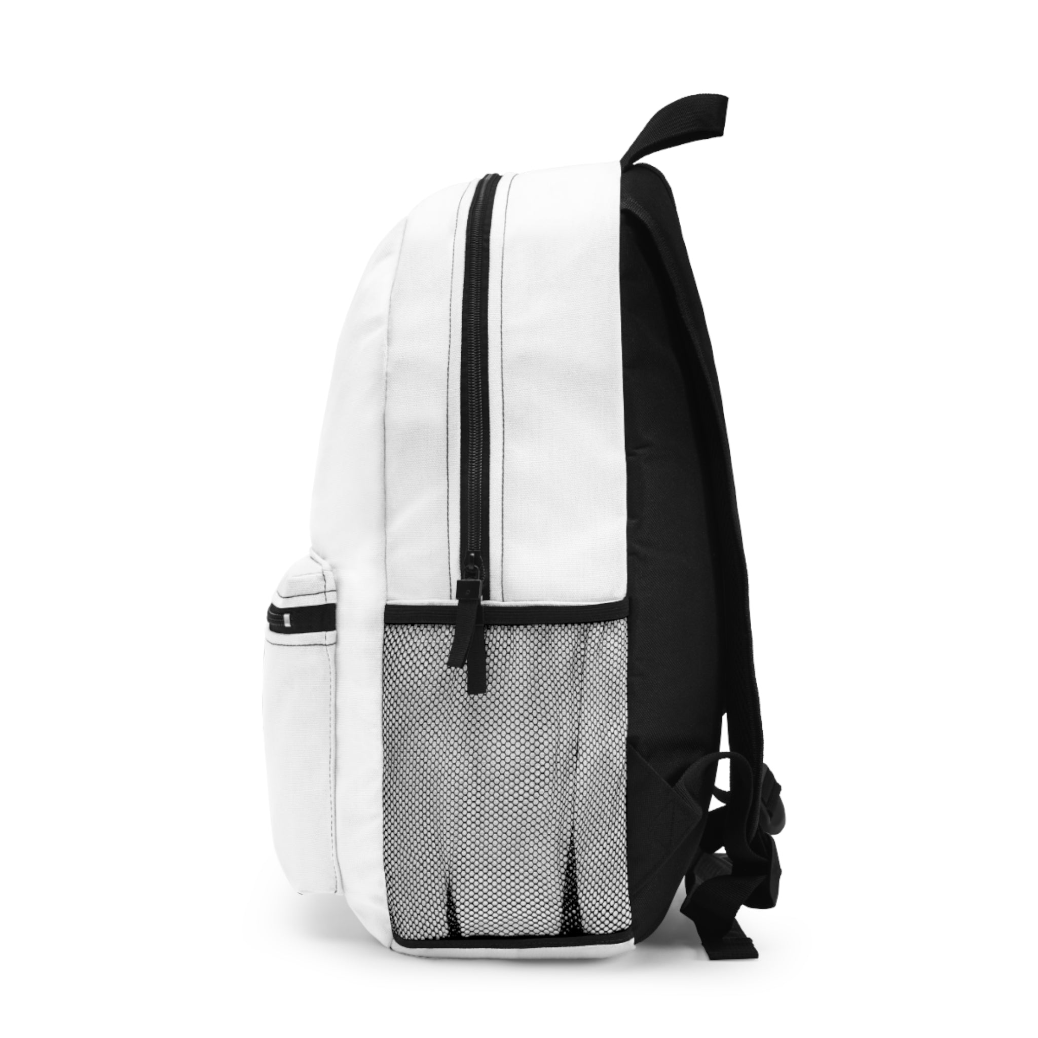 Cool Pineapple Characters Print, White Backpack