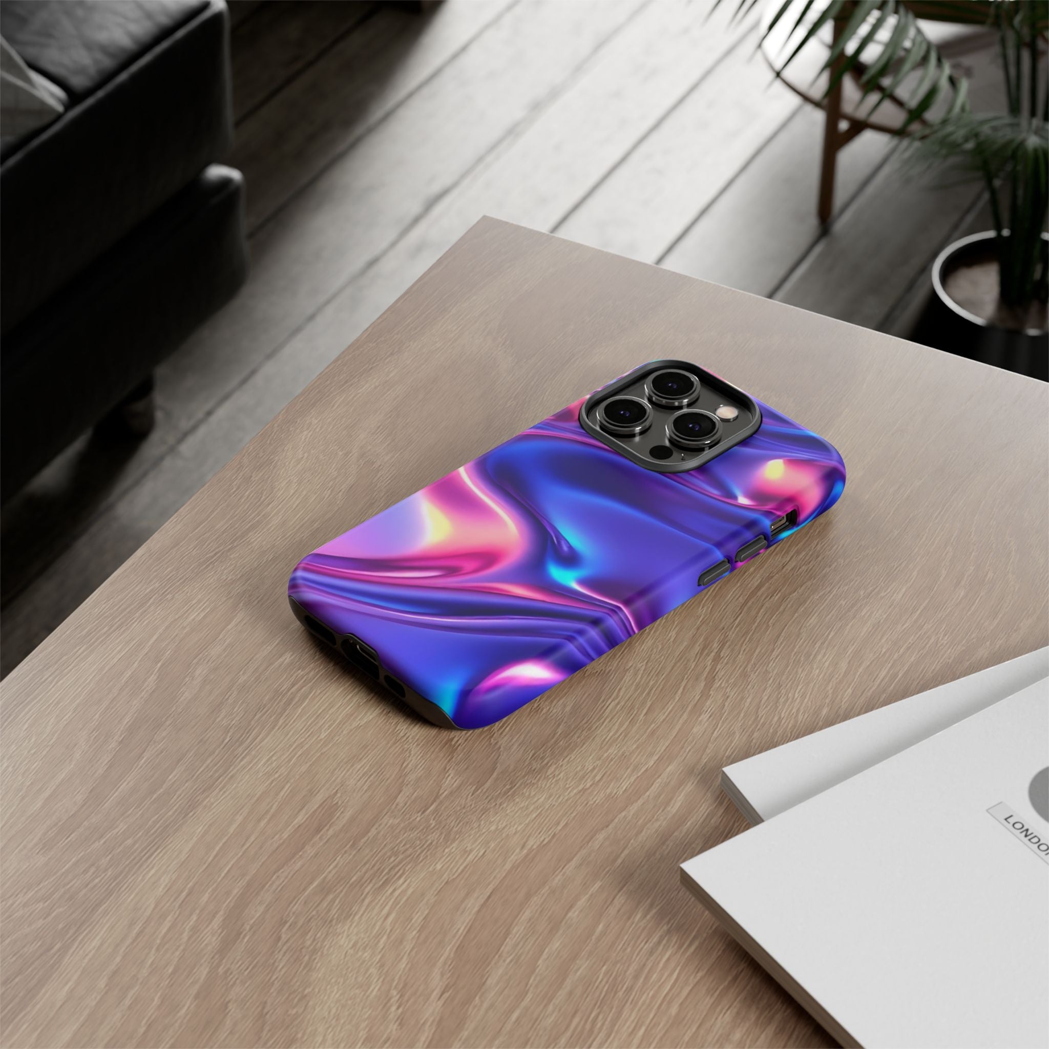 Vibrant Phone Case with Colorful Wave Design, Tough Phone Cover, Stylish Smartphone Case, Unique Gift for Her, Phone Accessories