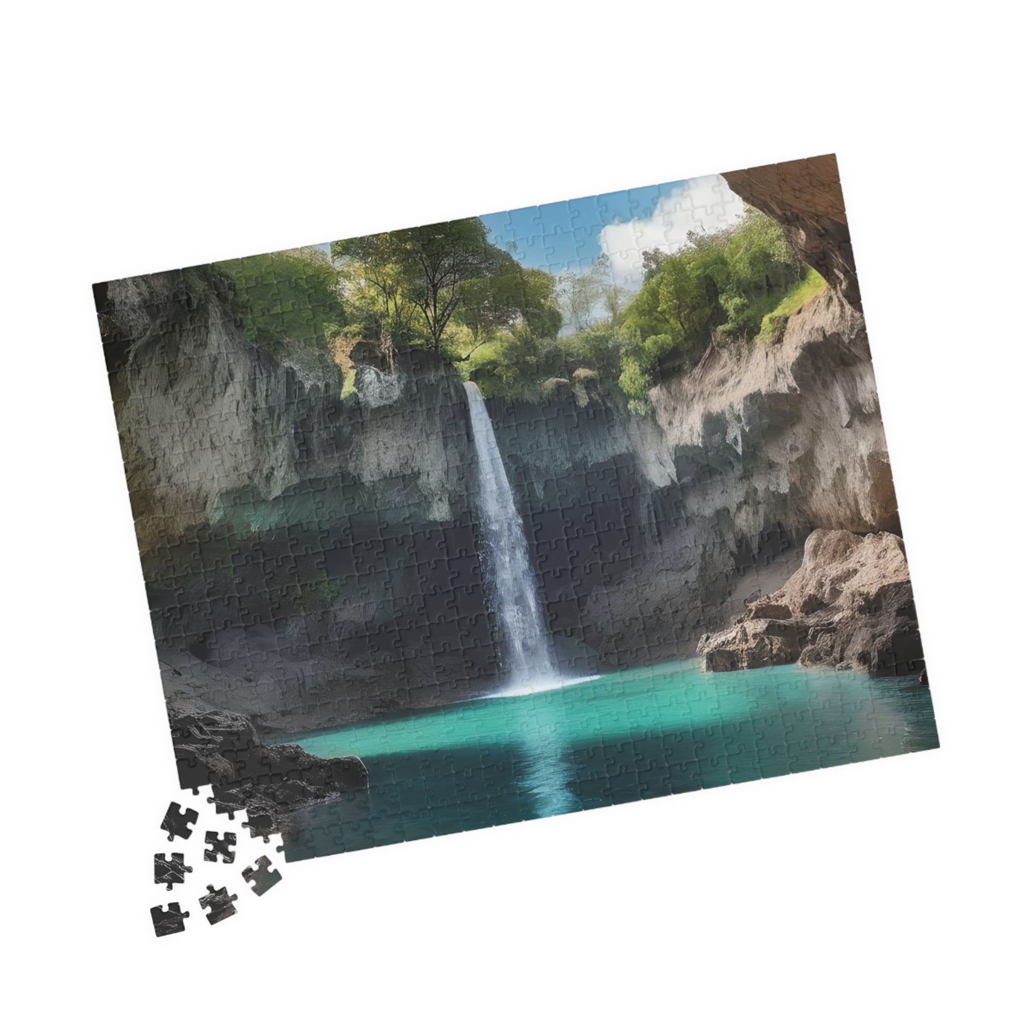 Scenic Tropical Waterfall Paradise, Jigsaw Puzzle