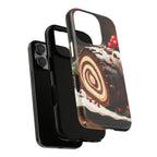 Coque de téléphone festive avec motif bûche de Noël