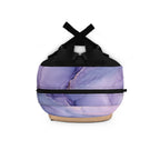 Motif marbré pastel avec personnage mignon, sac à dos