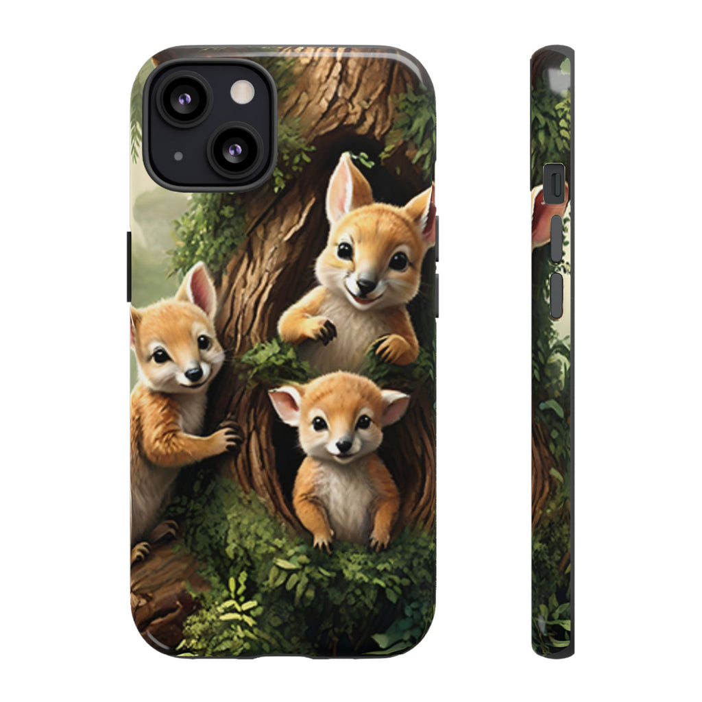 Étui de téléphone à imprimé bébé animal des bois