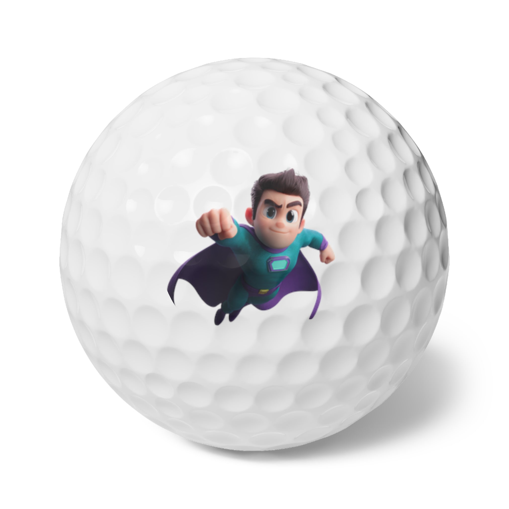 Superhero Cartoon Print, 6pcs Golf Ball Set