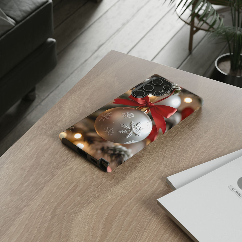 Christmas Phone Case with Seasonal Ornament Design