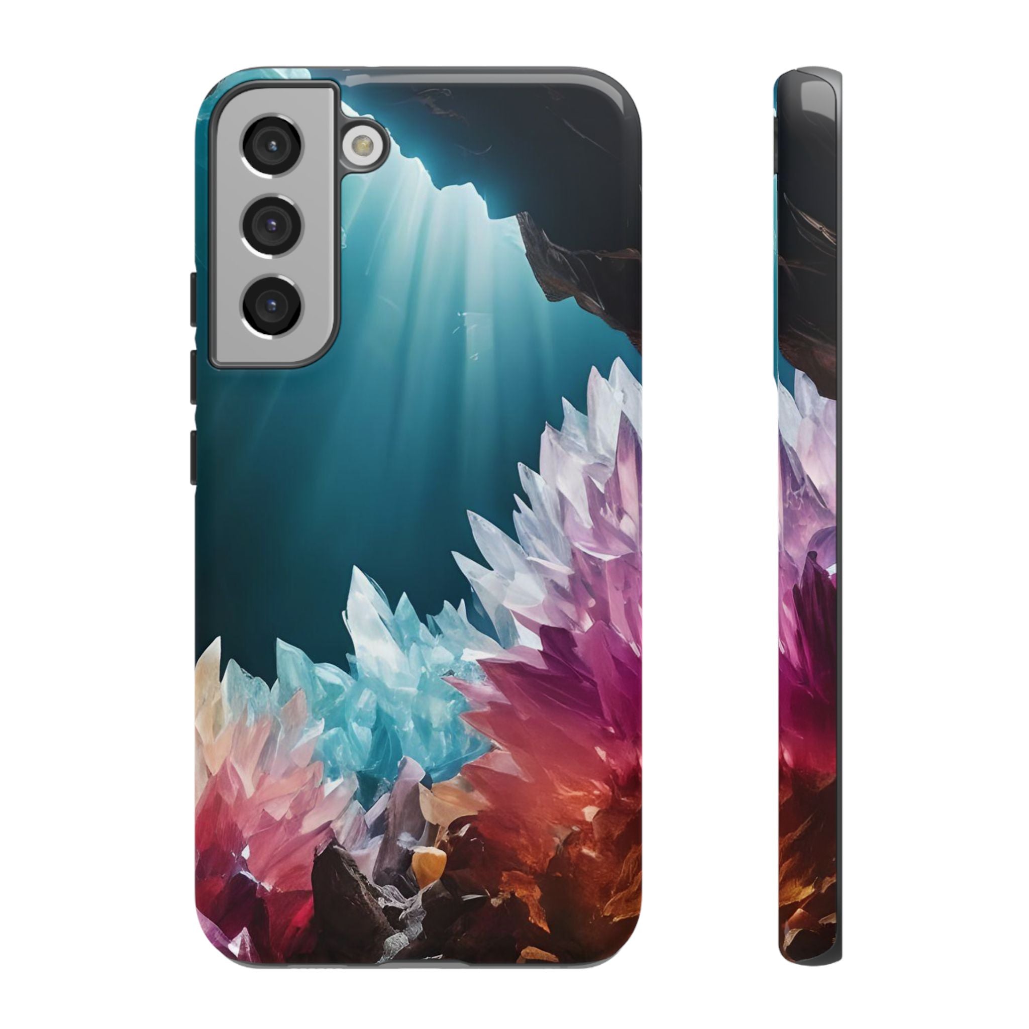 Colorful Crystal Phone Case, Tough Phone Cover, Gemstone Case, Unique iPhone Cover, Vibrant Art Protector, Gift for Geology Lovers
