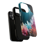 Faisceau lumineux coloré de la grotte de cristal, étui de téléphone