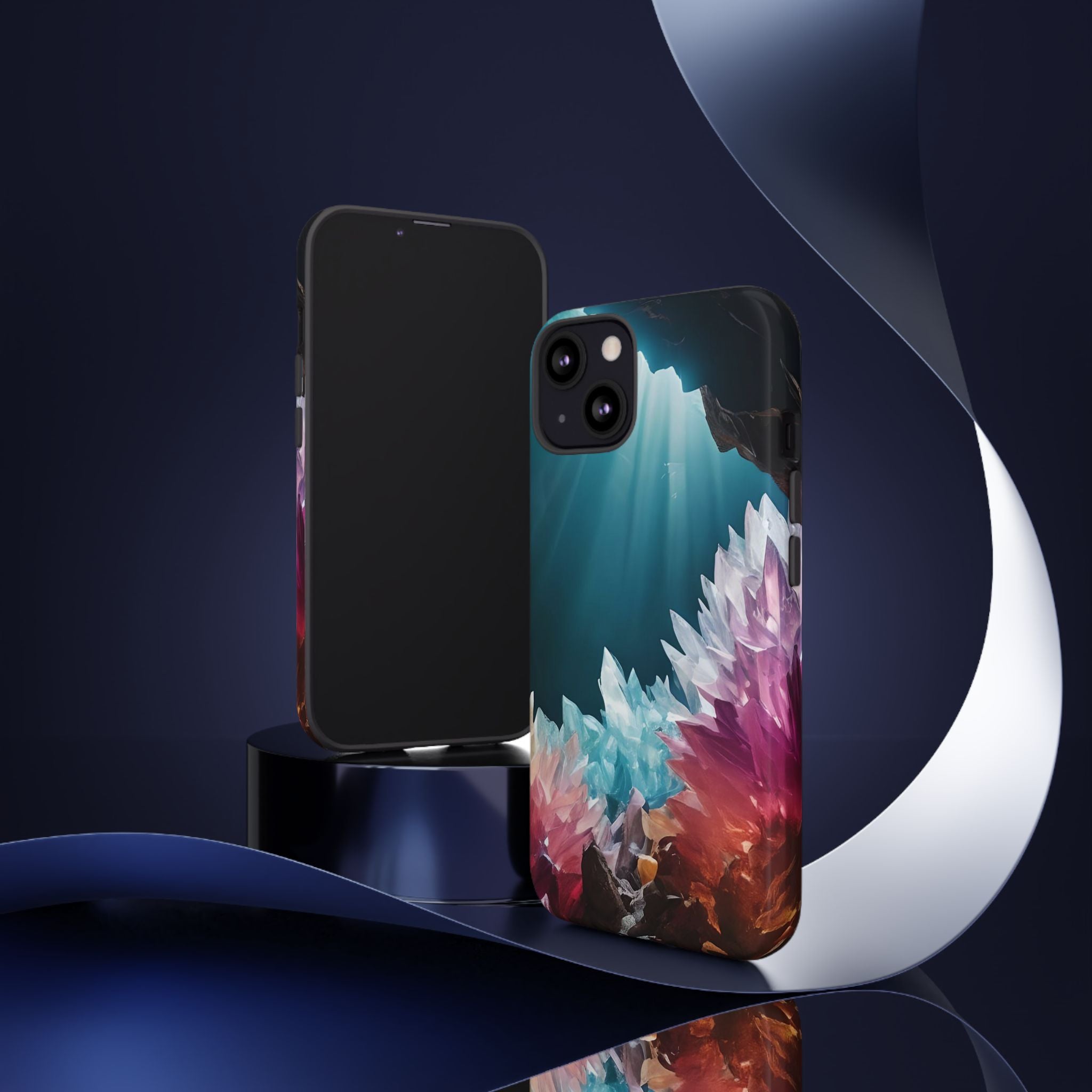 Colorful Crystal Cave Light Beam, Phone Case