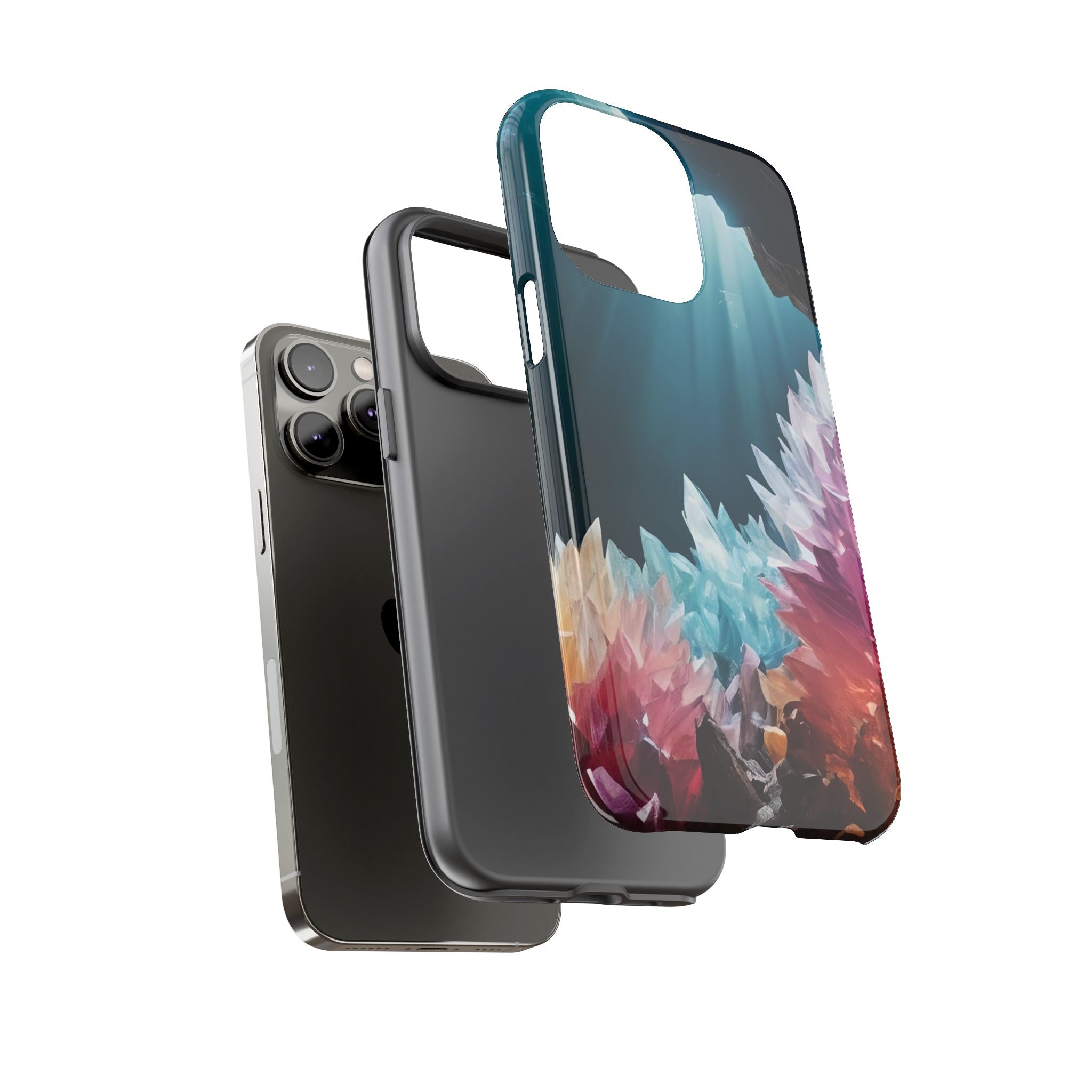 Colorful Crystal Cave Light Beam, Phone Case