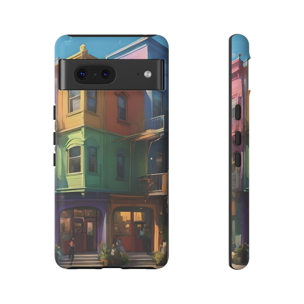 Impression d'art urbain coloré, étui pour téléphone