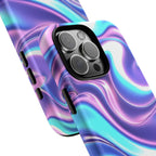 Coque de téléphone colorée, résistante, motif tourbillonnant, accessoire de téléphone dynamique, cadeau pour elle, protection mobile tendance