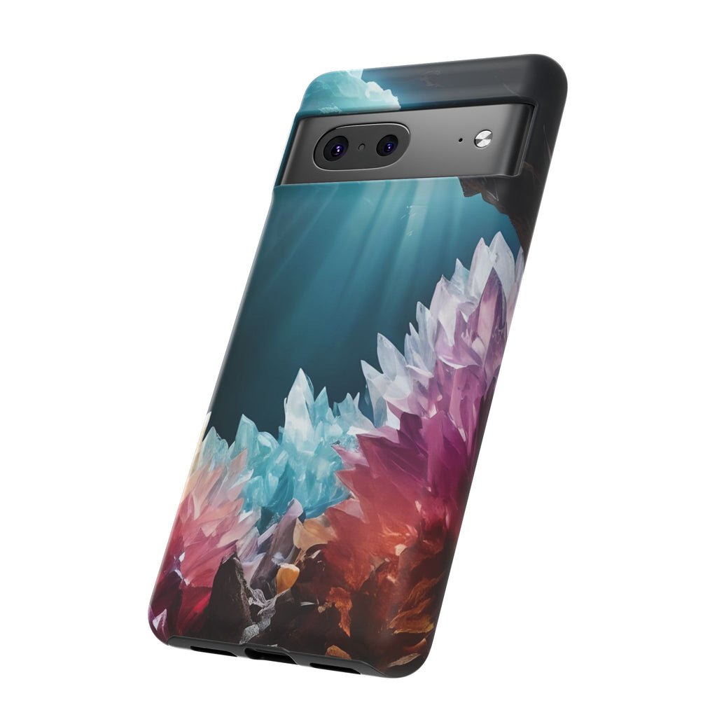 Colorful Crystal Cave Light Beam, Phone Case