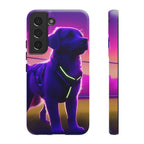 Coque de téléphone motif chien néon vibrant
