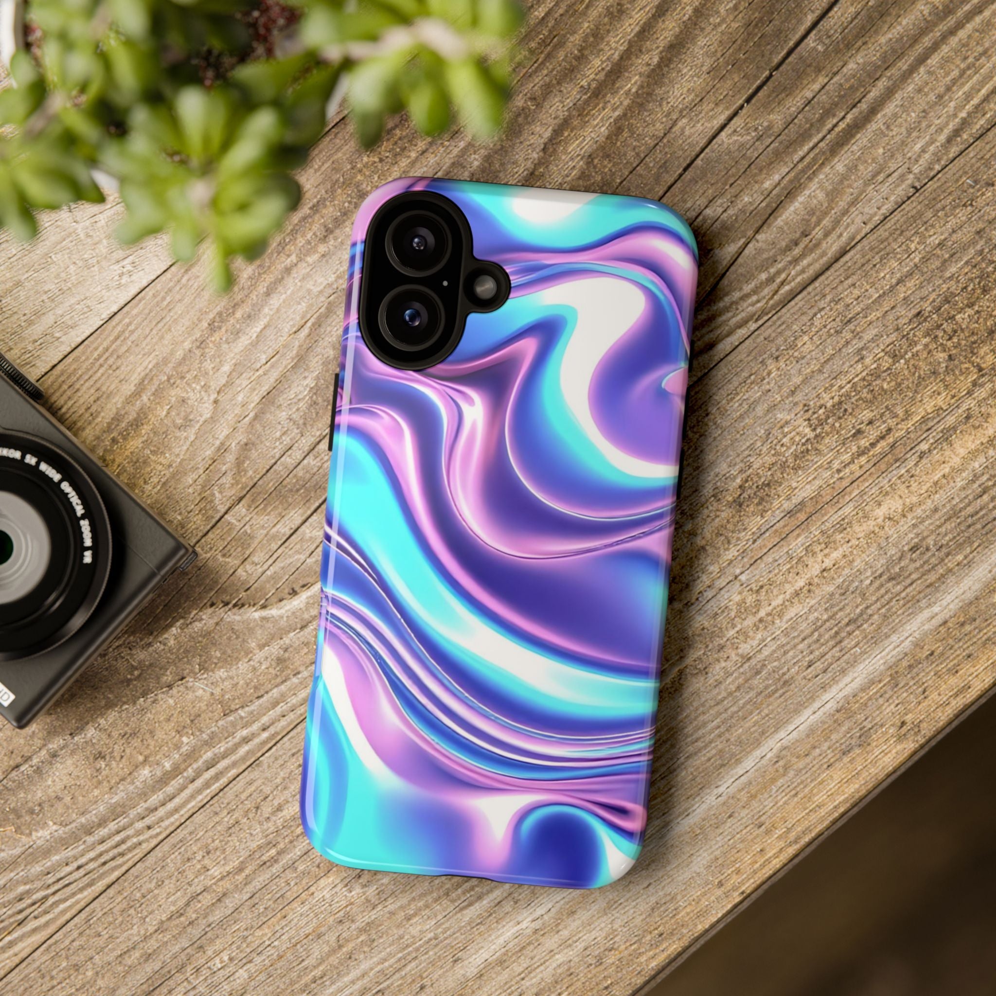 Colorful Phone Case, Tough Case, Swirl Design Phone Cover, Vibrant Phone Accessory, Gift for Her, Trendy Mobile Protection