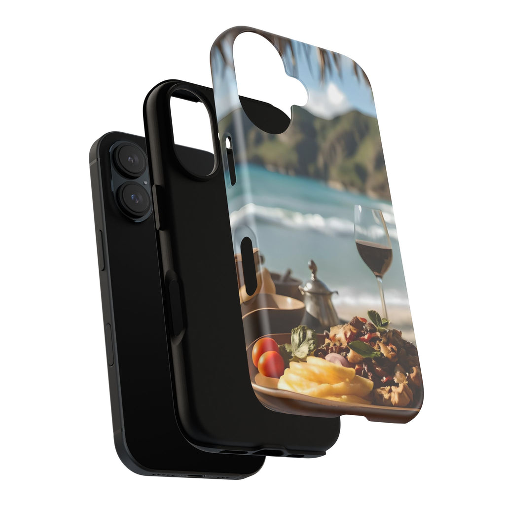 Beachside Gourmet Feast Wine View, Phone Case