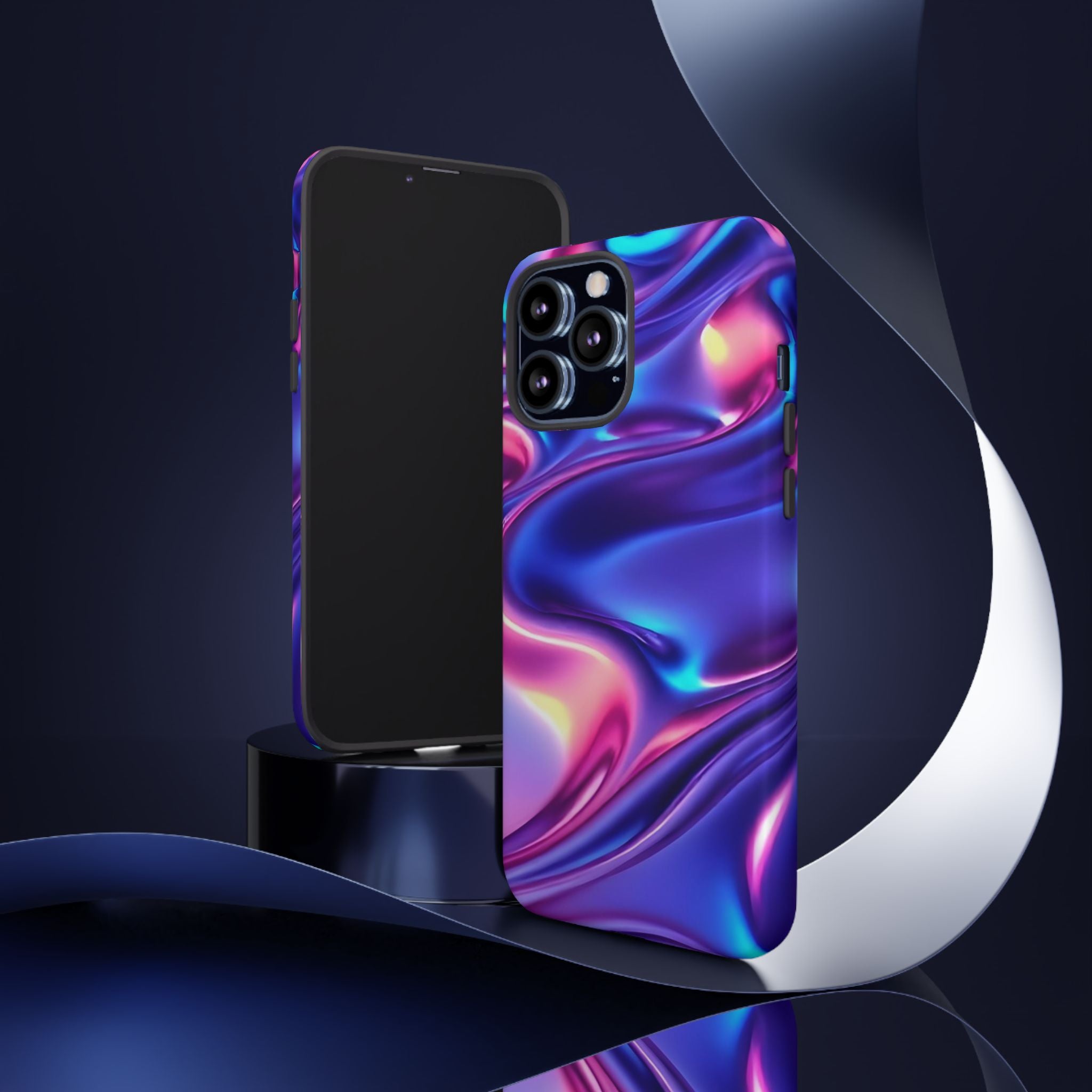 Vibrant Phone Case with Colorful Wave Design, Tough Phone Cover, Stylish Smartphone Case, Unique Gift for Her, Phone Accessories