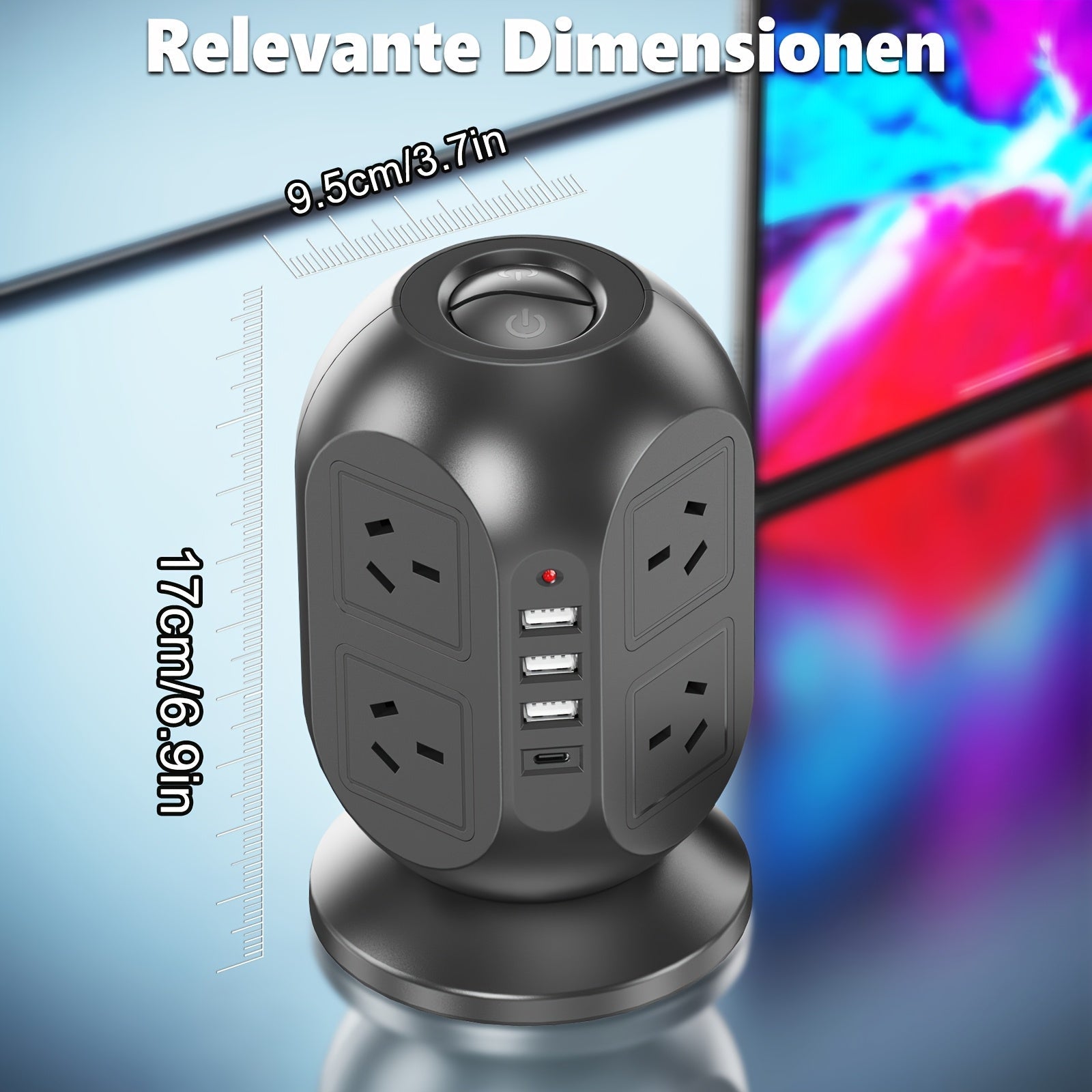 12-in-1 Tower Power Strip with USB-2