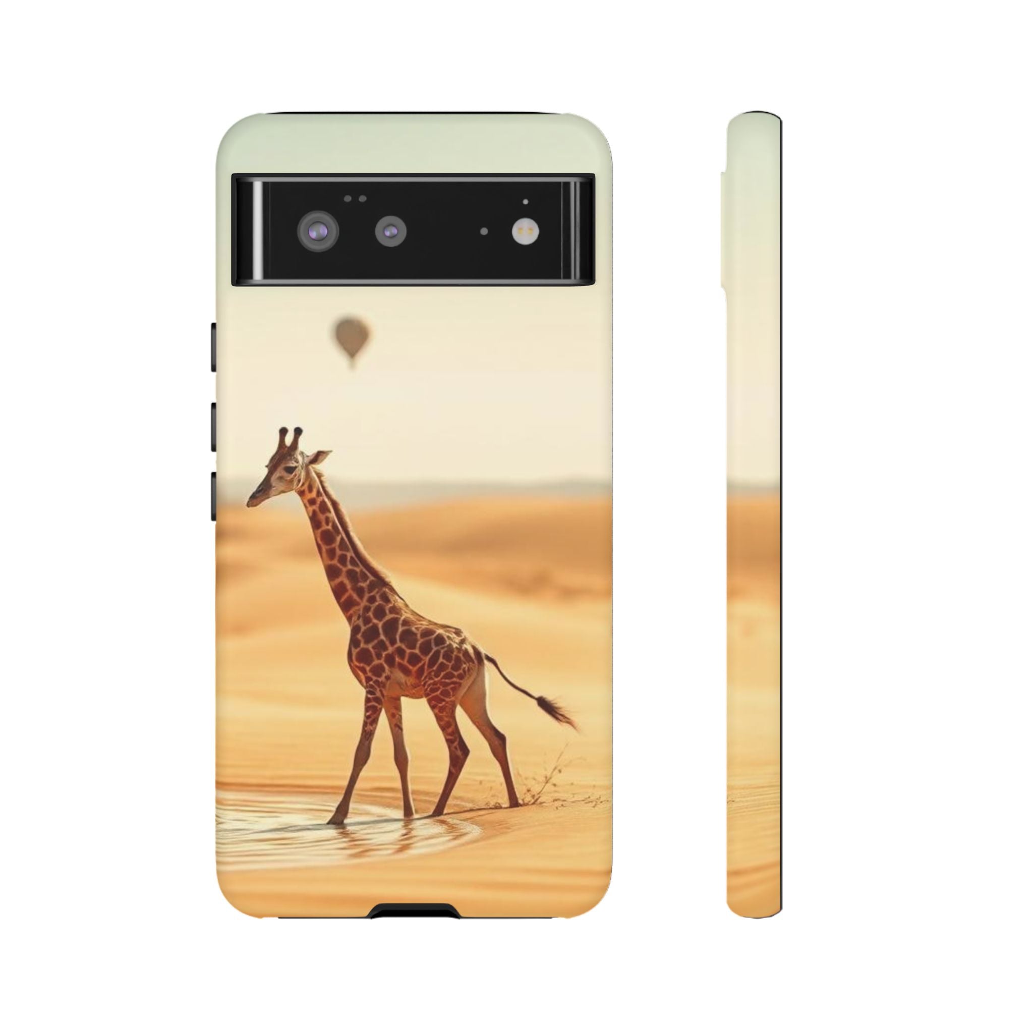 Giraffe Desert Scene, Phone Case