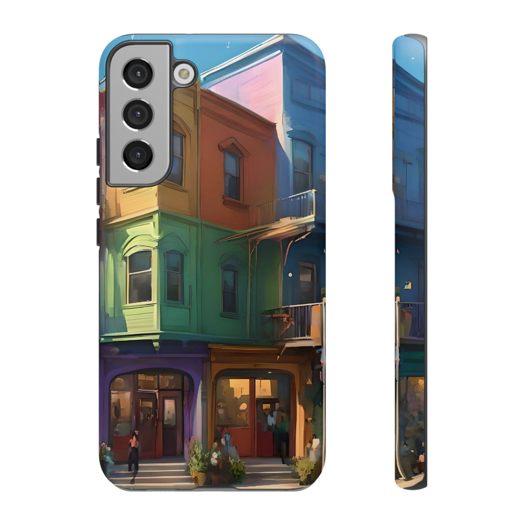 Impression d'art urbain coloré, étui pour téléphone