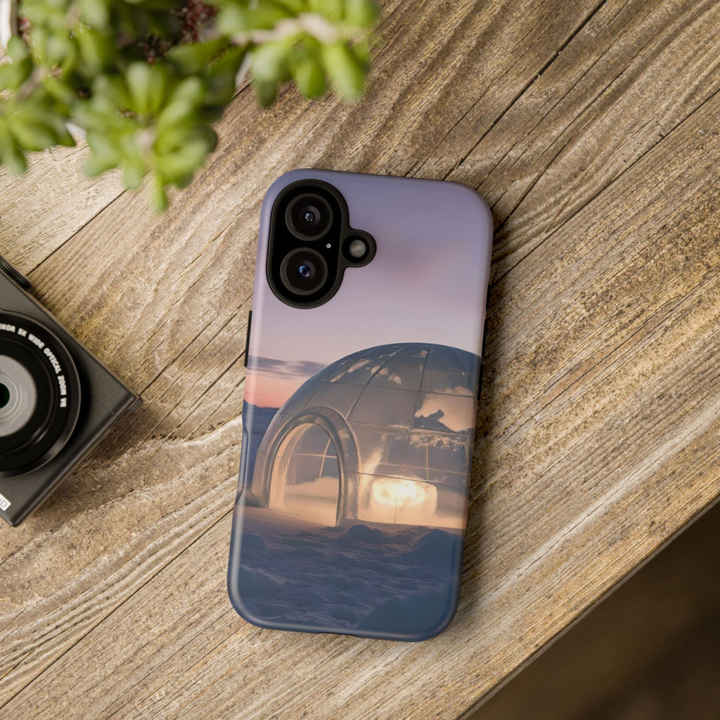 Arctic Igloo Twilight Snow Landscape, Phone Case