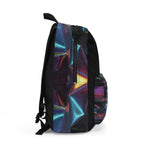 Holographic Iridescent Foil Shine Design, Black Backpack