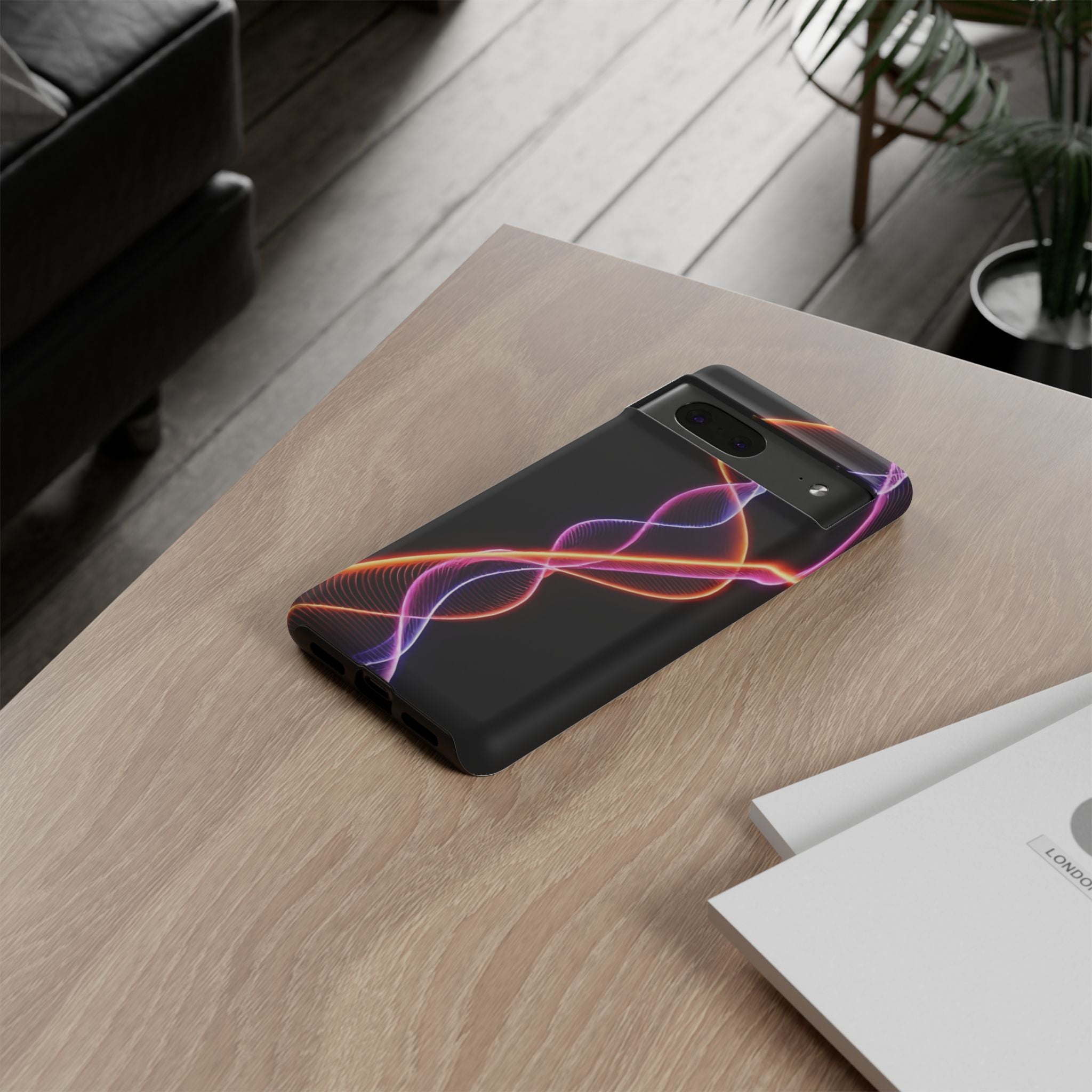 Vibrant Phone Case with Abstract Light Design, Artistic Phone Cover, Modern Tech Accessory, Gift for Tech Lovers, Personalized Phone Case