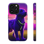 Coque de téléphone motif chien néon vibrant