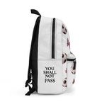 Soccer Ball and Pink Bow Pattern, White Backpack