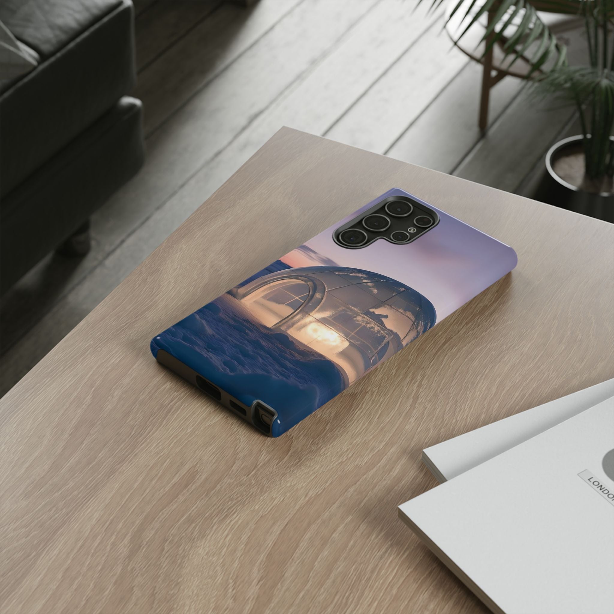 Arctic Igloo Twilight Snow Landscape, Phone Case