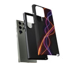 Coque de téléphone vibrante avec motif lumineux abstrait, coque artistique, accessoire technologique moderne, cadeau pour les passionnés de technologie, coque de téléphone personnalisée