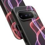 Neon Light Wave Abstract Glow, Phone Case