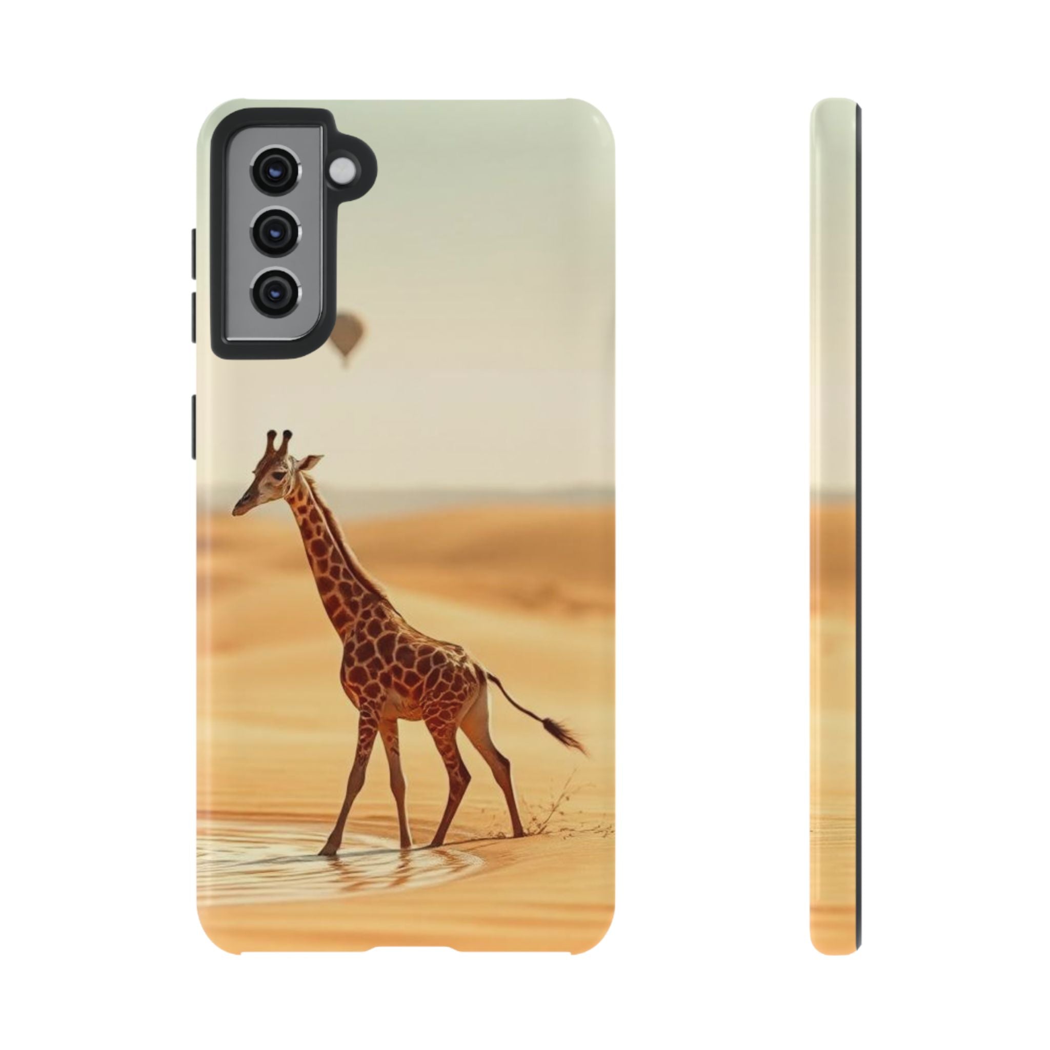 Giraffe Desert Scene, Phone Case