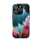 Faisceau lumineux coloré de la grotte de cristal, étui de téléphone