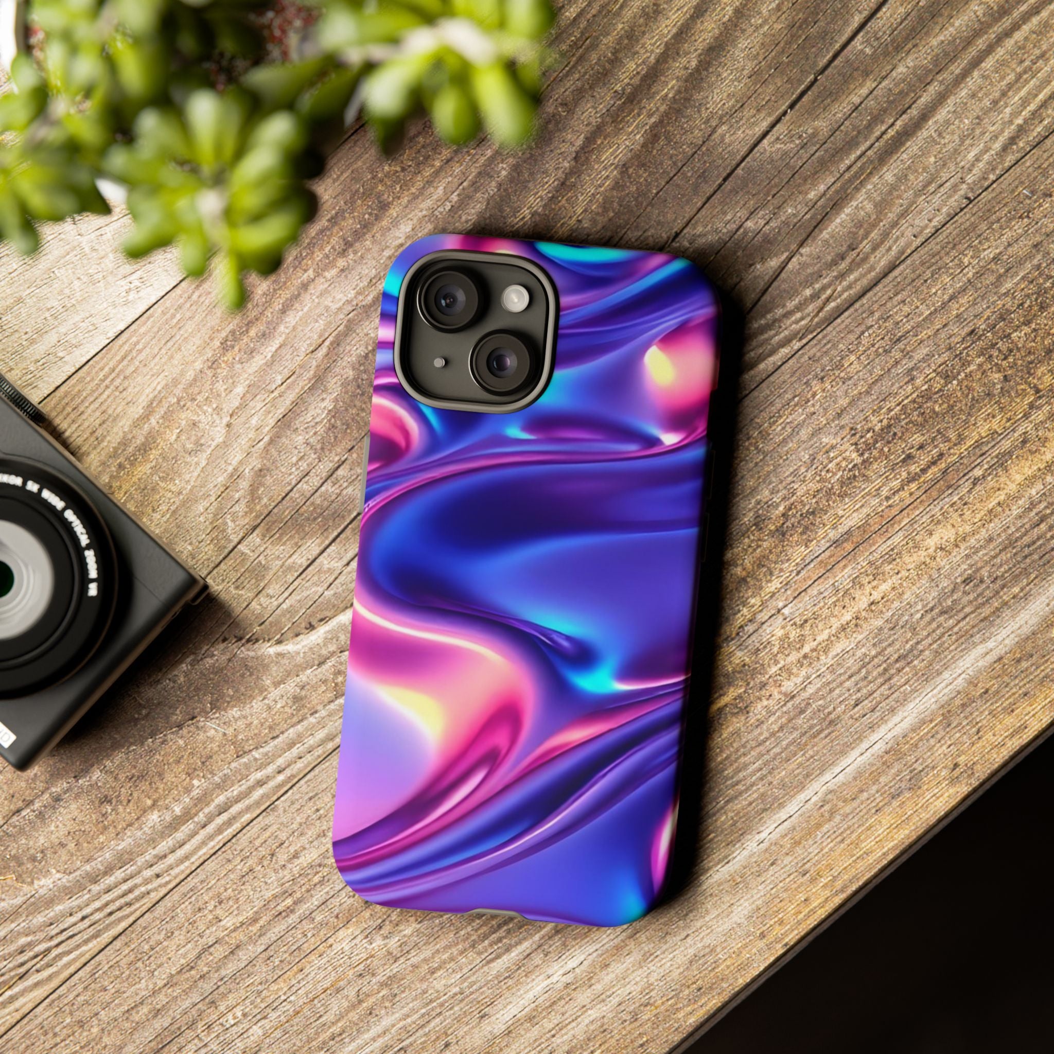 Vibrant Phone Case with Colorful Wave Design, Tough Phone Cover, Stylish Smartphone Case, Unique Gift for Her, Phone Accessories