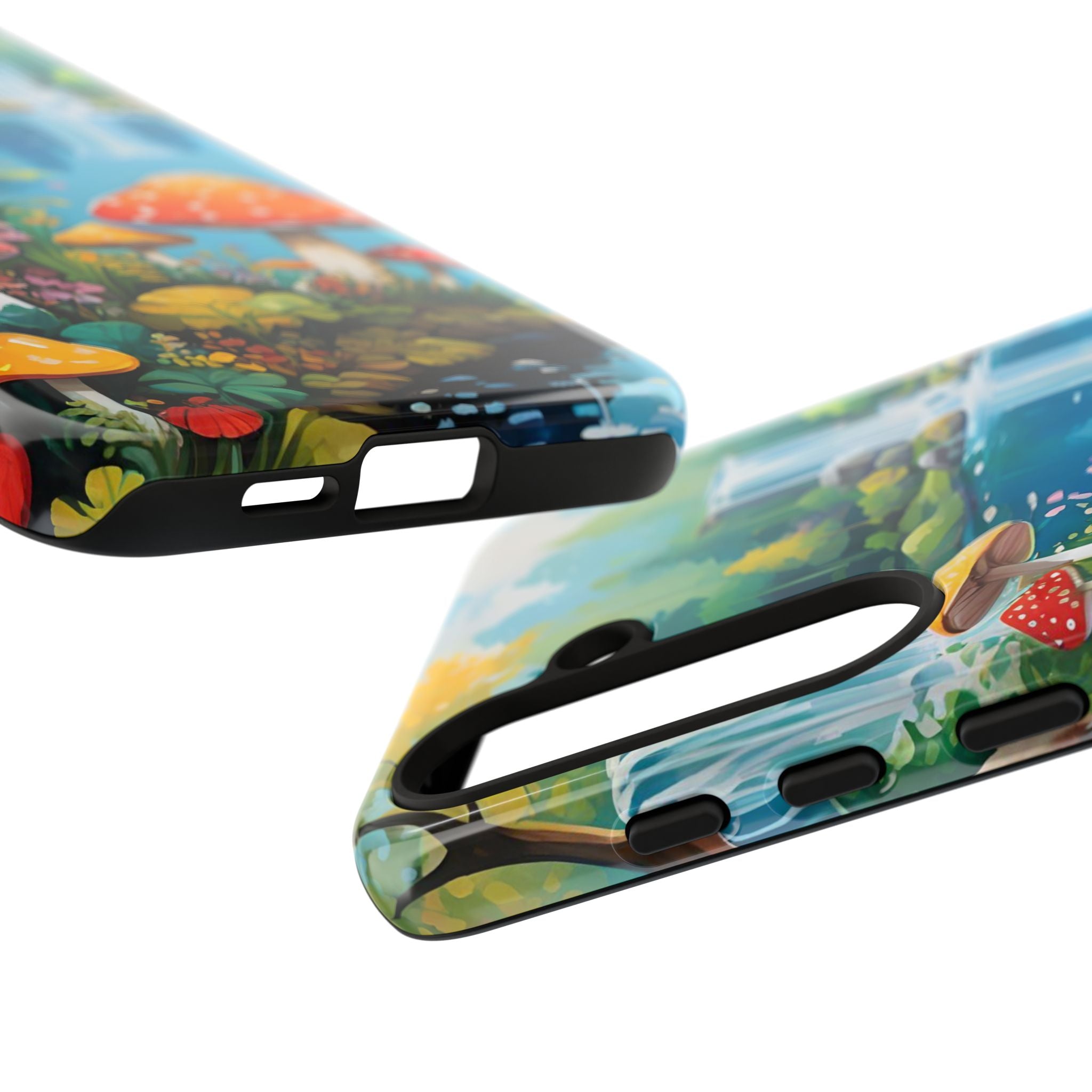 Mushroom Phone Case with Vibrant Nature Scene
