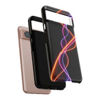 Coque de téléphone vibrante avec motif lumineux abstrait, coque artistique, accessoire technologique moderne, cadeau pour les passionnés de technologie, coque de téléphone personnalisée