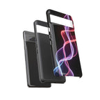 Neon Light Wave Abstract Glow, Phone Case