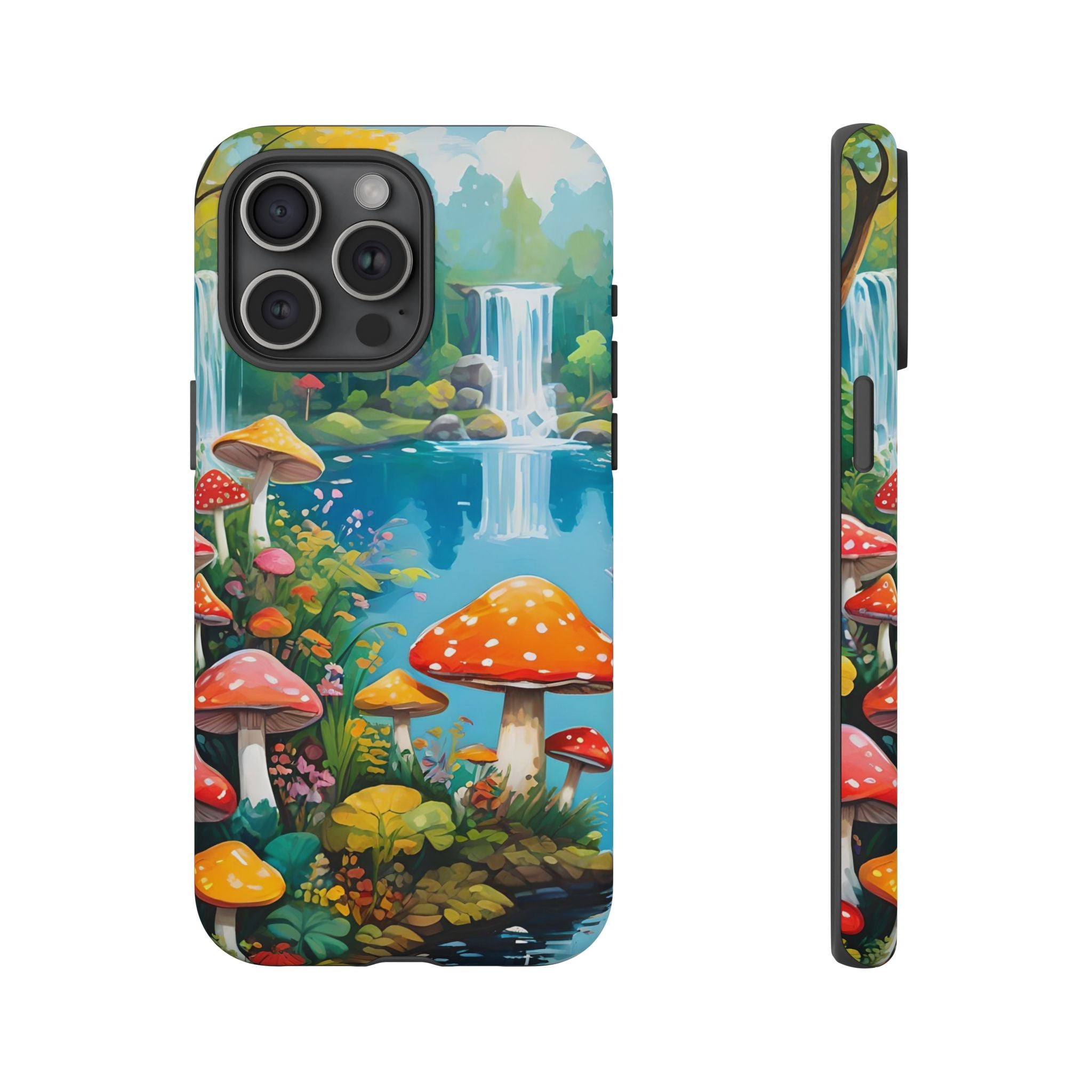 Mushroom Phone Case with Vibrant Nature Scene