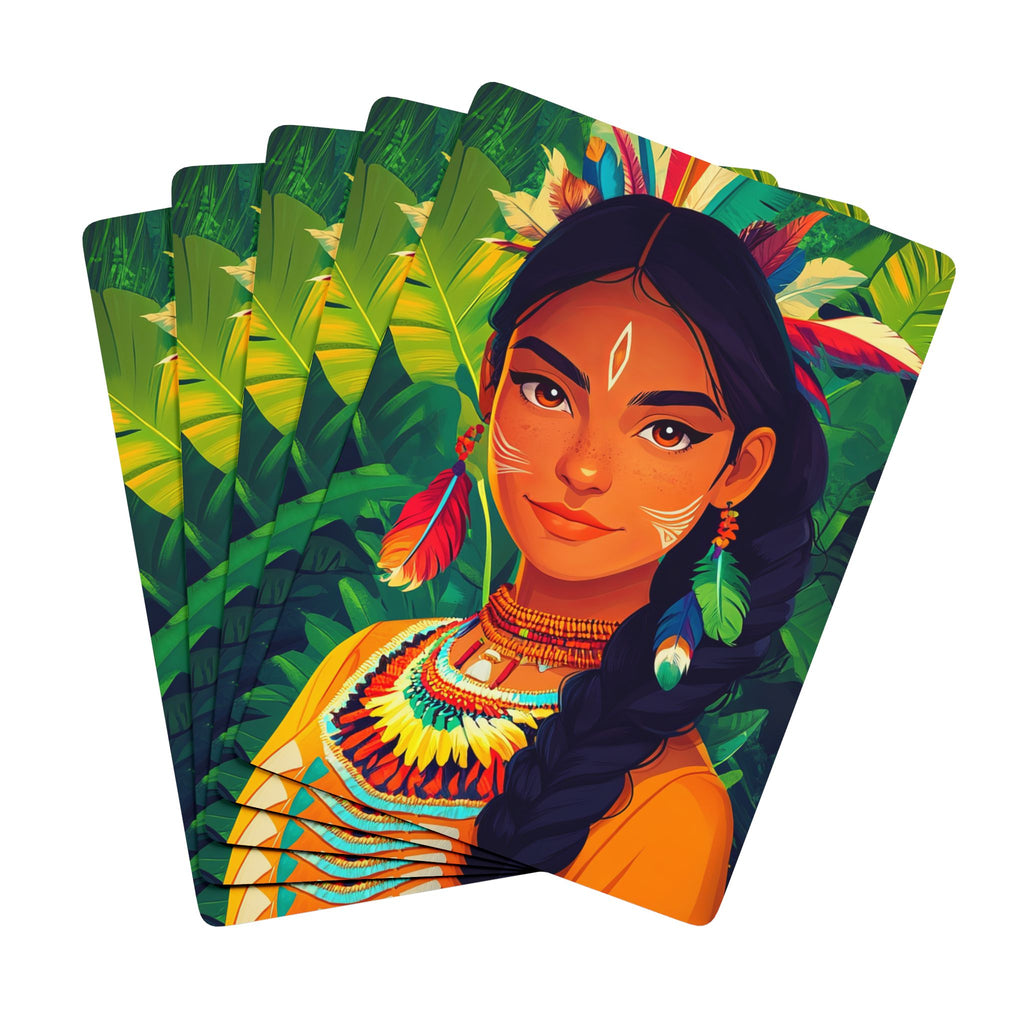 Indigenous Woman's Portrait Print, Playing Cards Deck
